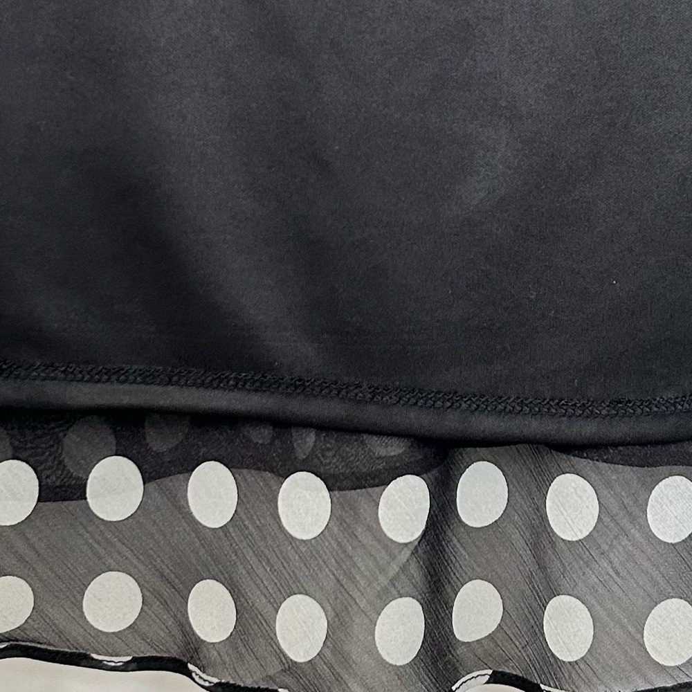 DANA KAY Women’s Sleeveless Maxi Dress Black White PolkaDot Chiffon Overlay 18W - Picture 6 of 12